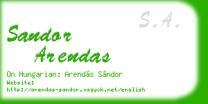 sandor arendas business card